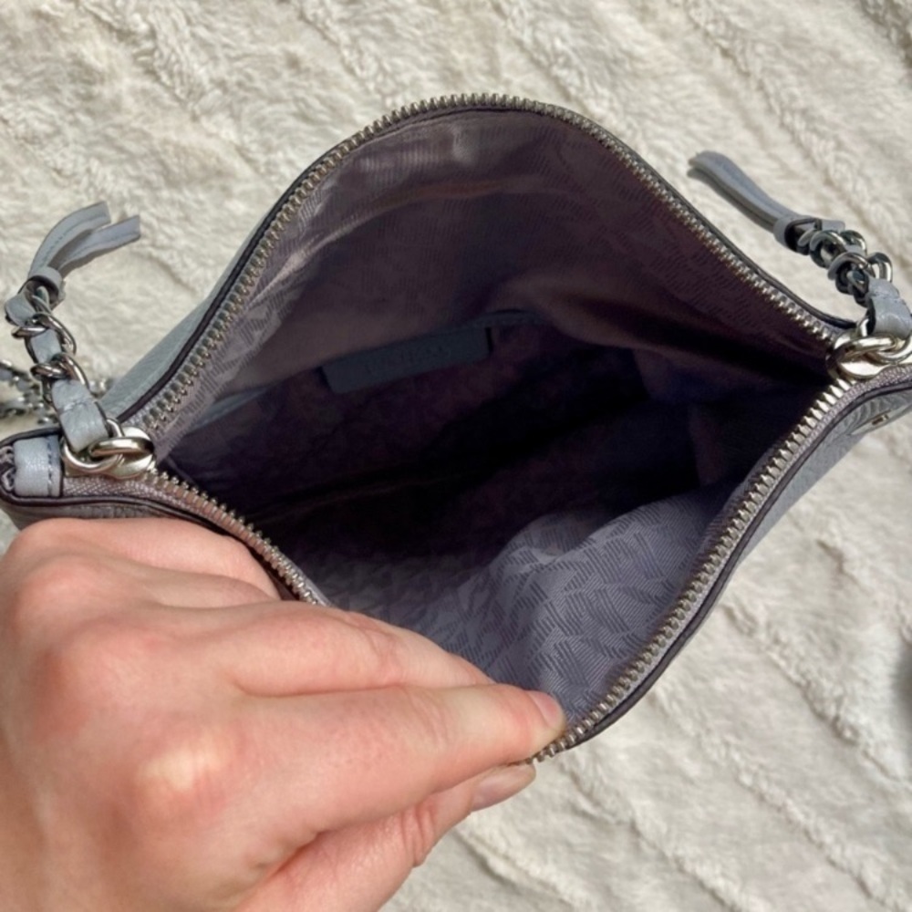 Michael Kors Corrine Crossbody Bag Dove Grey Leather - Picture 15 of 17